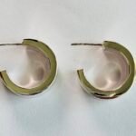 Thick Tubular Hoop Earrings in Rhodium Silver