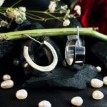 Thick Tubular Hoop Earrings in Rhodium Silver - Image 3