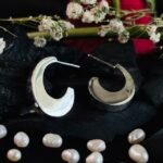 Tapered C-Hoop Earrings in Rhodium Silver - Image 2
