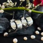 Open Spiral Stud Earrings in Rhodium Silver - Image 2