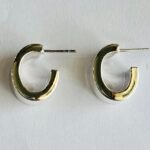 Open Spiral Stud Earrings in Rhodium Silver