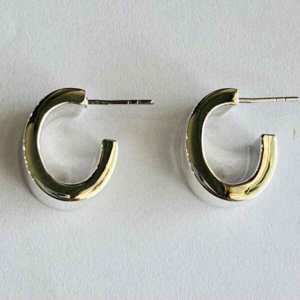 Open Spiral Stud Earrings in Rhodium Silver